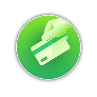 ➖ Kreditkarte, Zahlung, Hand, Finanzen, Grün, Geld, Transaktion telegram sticker