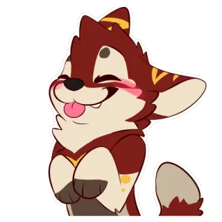 😊 Furry, Antropomórfico, Animal, Zorro, Feliz, Lindo telegram sticker