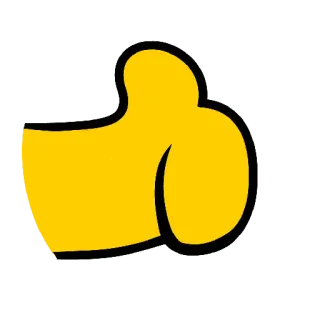 😀 Polegar para baixo, Não gosto, Amarelo, Gesto de mão, Negativo, Rejeição whatsapp sticker