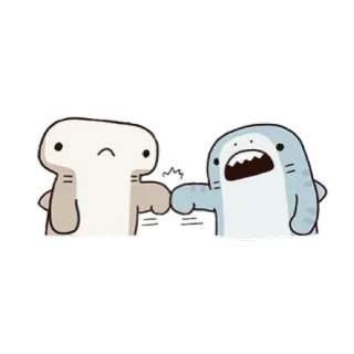 👊 サメ, 漫画, 動物, 友情, シュモクザメ, 海の生き物 telegram sticker