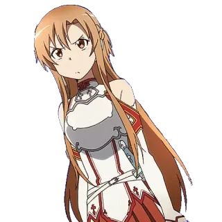 😒 Asuna Yuuki Sword Art Online anime, character, sword art online, asuna, yuuki, fighter, manga telegram sticker