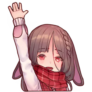 🙋‍♀ Ragazza anime, Kawaii, Cartone animato, Carino, Saluto, Anime telegram sticker