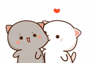 😻 кот, любовь, сердце, милый, поцелуй, мультфильм, каваий telegram sticker