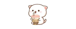 🥤 猫, バブルティー, 飲み物, 可愛い telegram sticker