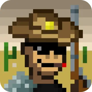 👮‍♂ Pixel art, Cowboy, Pistola, Western, Personaggio telegram sticker
