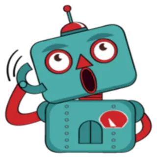 😲 робот, мультфильм, сюрприз, машина, искусственный интеллект, автоматизация telegram sticker