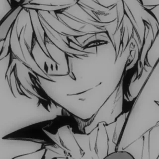 🎭 Anime, Manga, Charakter, Porträt, Schwarzweiß telegram sticker