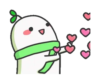 💕 cute, heart, love, cartoon, animated, character, kawaii whatsapp sticker