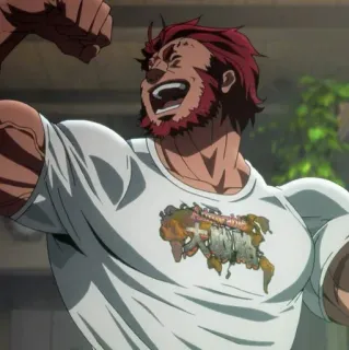 💪 Anime, Músculo, Forte, Barba, Desenho animado whatsapp sticker