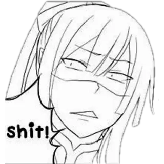 💩 shit! anime, expression, exasperated, swear word telegram sticker