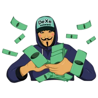 🤑 DeXe network DeXe, money, Guy Fawkes mask, network, capital, crypto telegram sticker