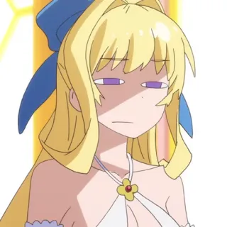 🗡 Anime, Gadis, Pirang, Tanpa ekspresi, Tidak tertarik, Kartun telegram sticker