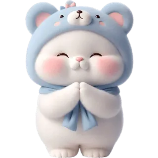 😇 可爱, 熊, 卡通, 动物, 卡哇伊 telegram sticker