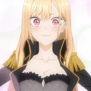 ☺️ Anime, Personnage, Cheveux blonds, Robe, Illustration telegram sticker