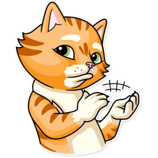 👏 แมว, สัตว์, แมวสีส้ม, ปรบมือ whatsapp sticker