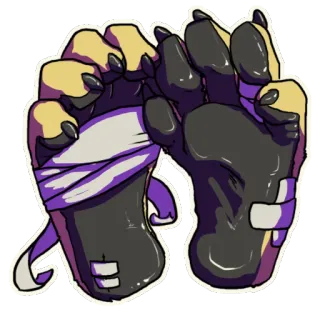 😷 binatang, tangan, cakar, perban, kuku telegram sticker