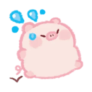 😝 돼지, 귀여운, 만화, 동물, 분홍색, 귀여움 telegram sticker