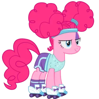 💪 Pinkie Pie My Little Pony Мультфильм, Пони, Пинки Пай, Мой маленький пони, Дружба – это чудо, Персонаж, Катание на роликах telegram sticker