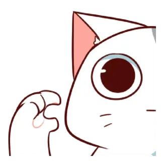 🤏 cat, cute, animal, cartoon, white telegram sticker