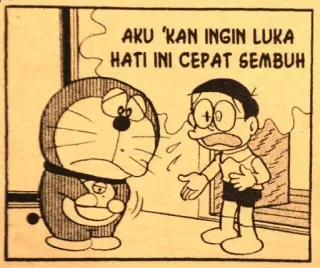 💔 Doraemon AKU 'KAN INGIN LUKA HATI INI CEPAT SEMBUH Doraemon, cartoon, anime, manga, sad, friends whatsapp sticker
