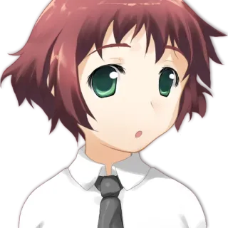 😯 Anime, Garota, Mangá, Uniforme escolar telegram sticker