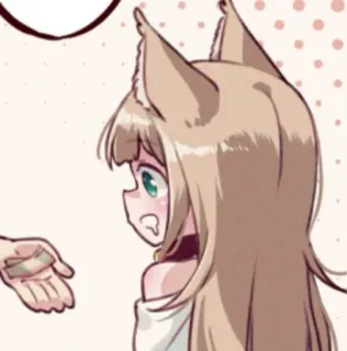 🎶 Anime, Ragazza gatto, Kemonomimi, Ragazza anime whatsapp sticker