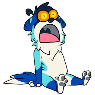 😦 dibujos animados, animal, perro, asustado, impactado, expresión telegram sticker