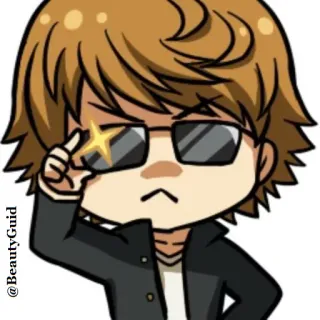 😎 @BeautyGuid anime style, chibi, sunglasses, character, cartoon, fanart telegram sticker