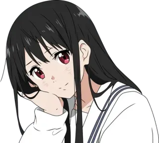 🌚 anime girl, school uniform, cartoon, character telegram sticker