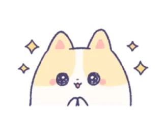 🤩 可爱, 柯基, 卡哇伊, 动物, 狗, 闪光 whatsapp sticker