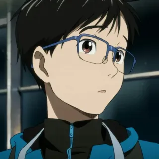 ⛈ Yuri Katsuki Yuri on Ice Аниме, Yuri on Ice, Юрий Кацуки, Фигурное катание, Персонаж, Очки telegram sticker