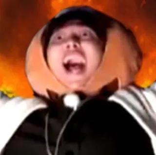 🔥 screaming, hood, orange, angry, person, fire telegram sticker