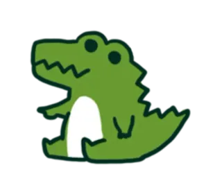 👉 Cartone animato, Coccodrillo, Rettile, Animale, Carino telegram sticker