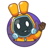 👋 Kreskówka, Królik, Kombinezon ochronny, Królik, Zwierzę, Kostium, Naklejka telegram sticker