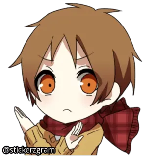 🙅 @stickerzgram Аниме, Чиби, Мультфильм, Шарф, Милый, Манга telegram sticker