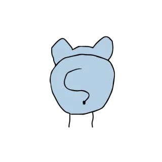 🐘 동물, 귀여운, 카와이, 만화, 스티커, 파란색, 곰 telegram sticker