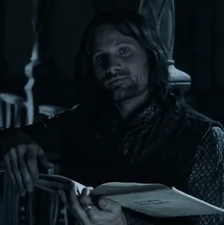 💍 Aragorn The Lord of the Rings aragorn, o senhor dos anéis, viggo mortensen, fantasia, livro, filme, leitura whatsapp sticker
