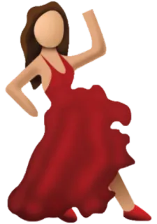 💃 dancing, red dress, woman, emoji, party, celebration telegram sticker
