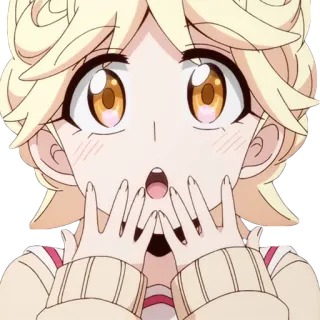 😳 Anime, Dibujos animados, Sorprendido, Personaje, Lindo, Impactado telegram sticker