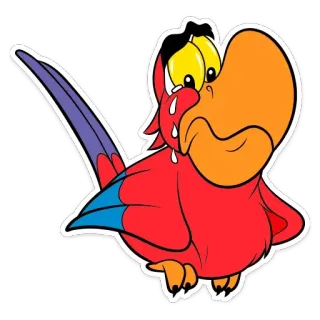 😢 Iago Aladdin Iago, parrot, Disney, Aladdin, cartoon, crying telegram sticker
