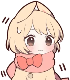😥 动漫, Q版, 卡哇伊, 可爱, 兔子, 卡通, 插画 telegram sticker