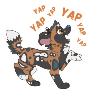 🙇 YAP chien, animal, dessin animé, mignon, japper, aboyer whatsapp sticker
