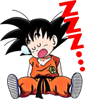 😪 Goku Dragon Ball Anime, Tidur, Kartun, Goku, Dragon Ball telegram sticker