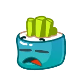😨 sushi, cartoon, food, cute, emoji, character telegram sticker