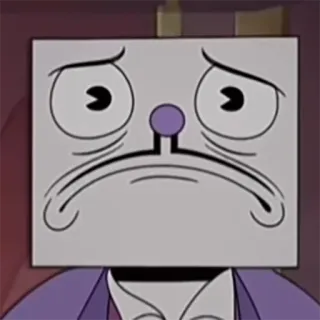 😕 King Dice The Cuphead Show! King Dice, Cartoon, traurig, Charakter, animiert telegram sticker