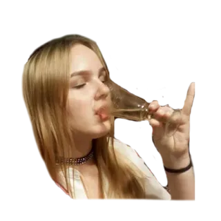 🥂 donna, bere, bicchiere, capelli biondi telegram sticker