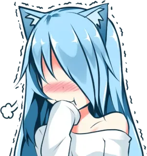 🙈 อนิเมะ, สาวแมว, เขิน, อาย, คาวาอิ, น่ารัก, มังงะ telegram sticker