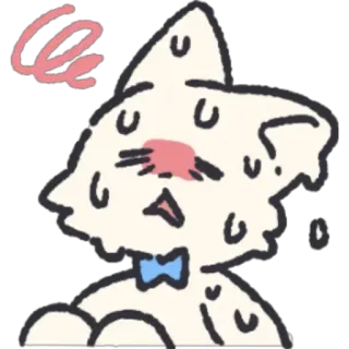 🥵 kucing, keringat, kelelahan, stres, cemas, imut, kartun telegram sticker