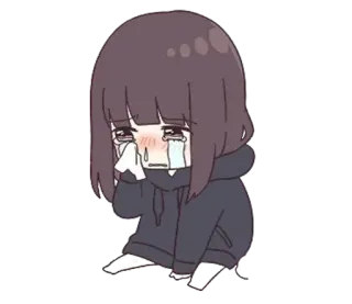 😭 плачет, грустно, аниме, мультфильм, девушка, слезы telegram sticker