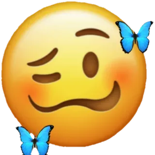 ✨ Émoji, Clin d'oeil, Papillons, Jaune, Mignon telegram sticker